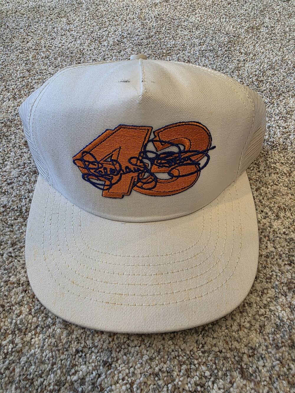 White Richard Petty 43 Snapback Trucker Hat Vintage